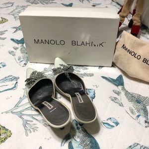 Manolo Blahnik Shoes with Box and Dust Bag.